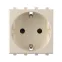 Avanti Розетка ''Ванильная дымка'', 2P+E, с защитными шторками, 2 модульная