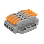 Клемма СМК 222-424P проходная 4 полюса, с монтажной площад(0,08-4 кв мм), серая, REXANT