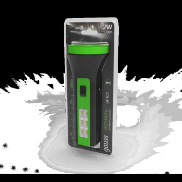 Фонарь светодиодный ручной 2 Вт 100 лм Черный IP3X аккумуляторный Lead acid 250мАч GFL Gauss