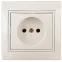 Розетка Intro Plano 1-201-02 без заземления 2P, 16А-250В, IP20, СУ, слоновая кость