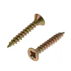 Шуруп универсальный 3х25 потайная головка, остроконечный, желтопассивированный (200шт) - коробка