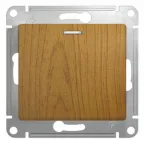 Выключатель одноклавишный, с подсветкой, в рамку, схема 1а, дуб