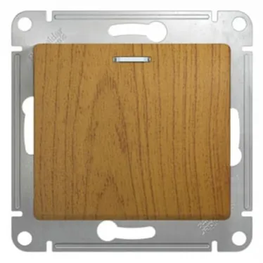 Выключатель одноклавишный, с подсветкой, в рамку, схема 1а, дуб