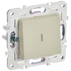 SKANDY Выключатель 1-клавишный проходной с индикацией 10А SK-V08B бежевый IEK