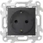Розетка 2К+З Schuko со штор, графит
