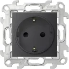 Розетка 2К+З Schuko со штор, графит