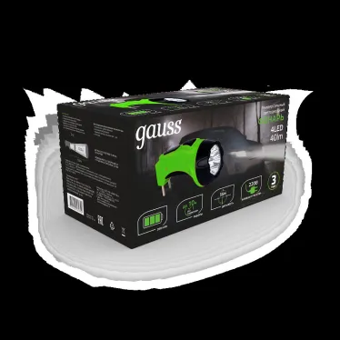Фонарь светодиодный ручной 40 лм Черный IP33 аккумуляторный Lead acid 350мАч GFL Gauss