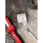 Вилка угловая усиленная с заземлением белая 16А 250В Proxima