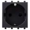 Avanti Розетка модульная, 2P+E, с з/ш, , Черный матовый, 2 модуля