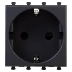 Avanti Розетка модульная, 2P+E, с з/ш, , Черный матовый, 2 модуля
