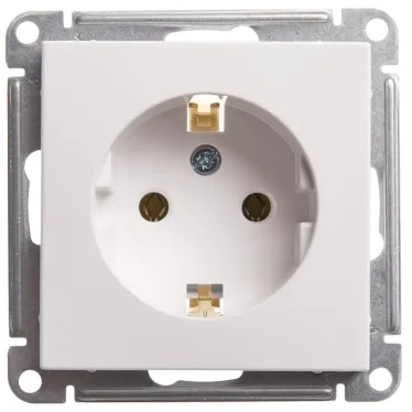 W59 Розетка с заземлением без шторок, 16А, механизм, белый