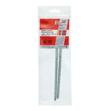 Шуруп DIN571 8х160 сантехнический, шестигранная головка (2шт) - пакет