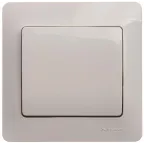 Выключатель одноклавишный, в сборе схема 1 молочный