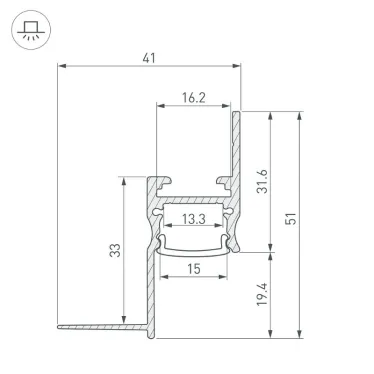 Профиль ARH-СEIL-S14-SHADOW-2000 WHITE