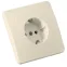 Розетка скрытая с заземлением слоновая кость