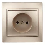 Розетка Intro Plano 1-201-04 без заземления 2P, 16А-250В, IP20, СУ, шампань