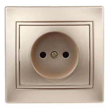 Розетка Intro Plano 1-201-04 без заземления 2P, 16А-250В, IP20, СУ, шампань