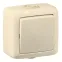 Переключатель одноклавишный наружный слоновая кость 16А