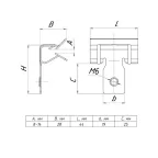 Зажим балочный 8-14мм с резьбой М6 PROxima