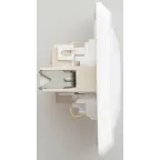 ЭТЮД Розетка скрытая с заземлением со шторками белая