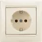 VALENA Розетка с заземлением в рамку слоновая кость