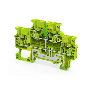 Клемма заземляющая push-in 2х-ярусная 2,5 кв.мм с перемычкой OptiClip