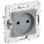 SKANDY Розетка без заземления с защитными шторками 10А SK-R01Gr серый IEK