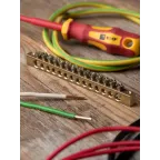 Шина PEN ноль-земля 6х9мм 14 отверстий латунь крепеж по краям PROxima