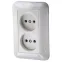 ХИТ Розетка двойная скрытая белая без заземления и шторок 16А 250В