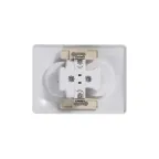 GLOSSA Розетка двойная без заземления в сборе белая