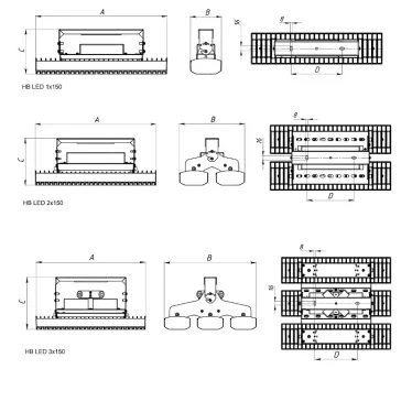 Светильник HB LED 1x150 D60 5000