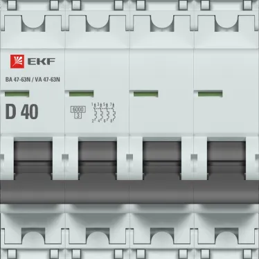 Автоматический выключатель ВА 47-63N 4P 40А (D) 6кА PROXIMA