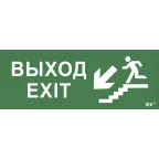 Этикетка самоклеящаяся 240х90мм ''Выход/лестница вниз/фигура'' IEK