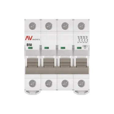 Выключатель автоматический AV-6 4P 50A (B) 6kA AVERES