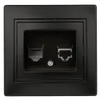 Розетка информационная RJ45, IP20, СУ, Plano, антрацит 1-303-05 Intro