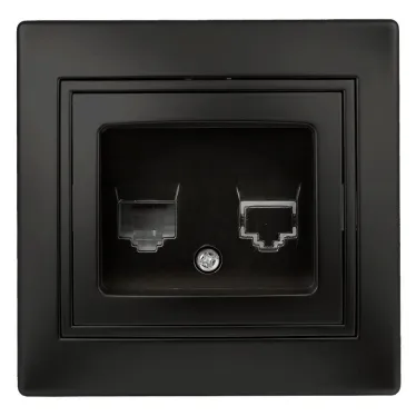 Розетка информационная RJ45, IP20, СУ, Plano, антрацит 1-303-05 Intro