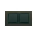 Рамка на 2 поста, S82N, свинец - графит (металл им.)