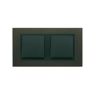 Рамка на 2 поста, S82N, свинец - графит (металл им.)