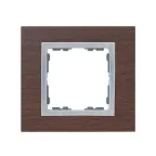 Рамка на 1 пост, S82N, венге - алюминий (дерево)