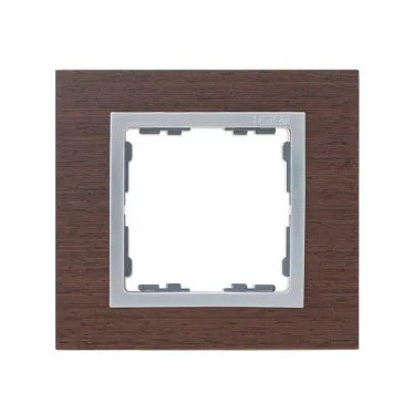 Рамка на 1 пост, S82N, венге - алюминий (дерево)