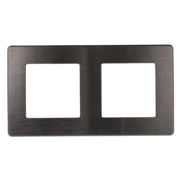 Рамка для розеток и выключателей Серия 12 12-5102-12 на 2 поста, Сатин, графит