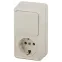 Блок розетка с выключателем Intro Quadro 2-705-02 вертикальный 10(16)А-250В, IP20, ОУ, слоновая кость