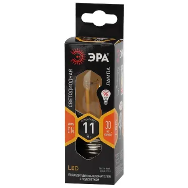 Лампа светодиодная F-LED B35-11w-827-E14 (филамент, свеча, 11Вт, тепл, E14) (10/100/5000)