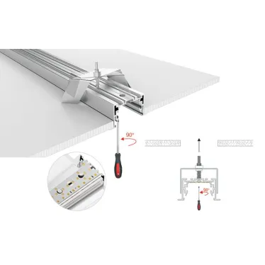 Профиль с экраном S2-LINIA69-F-2500 ANOD+OPAL (ARL, Алюминий)