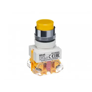 Выключатель кнопочный с фиксацией ABFP d22 мм желтая 220В ВK-22