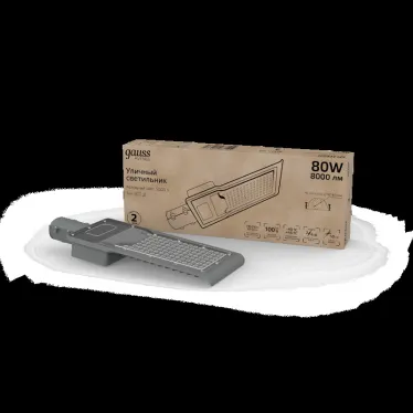 Светильник уличный консольный ДКУ 80 Вт 8000 лм 5000К AC 220В IP65 420х160х57мм косинусная КСС Д Avenue Gauss