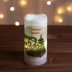                  Новогодний декоративный светильник Свеча-проектор Санта, теплый свет, 4 LED, 3*ААA, 15 см, 6 проекций EGNDS -SK
               