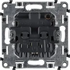 Valena ALLURE Розетка силовая 2К+З 16А 250В со шторками безвинтовые зажимы с лицевой панелью белая