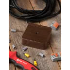 Коробка разветвительная КМР-030-030кг (78х78х26) с клеммником тёмное дерево PROxima