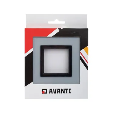 Рамка из натурального стекла,, ''Avanti'', светло-серая, 2 модуля